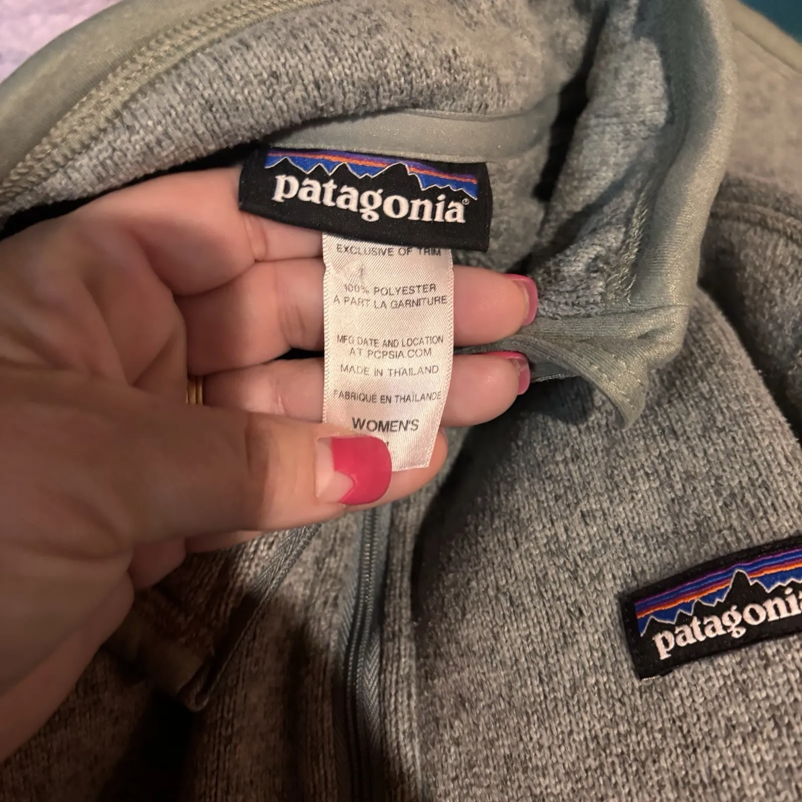 Patagonia Better Sweater Women's 1/4 Zip Fleece Green Gray Heather Medium - Image 4