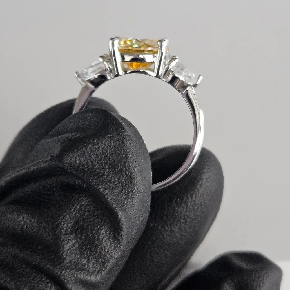 3ct Golden Yellow Moissanite Ring - Image 2