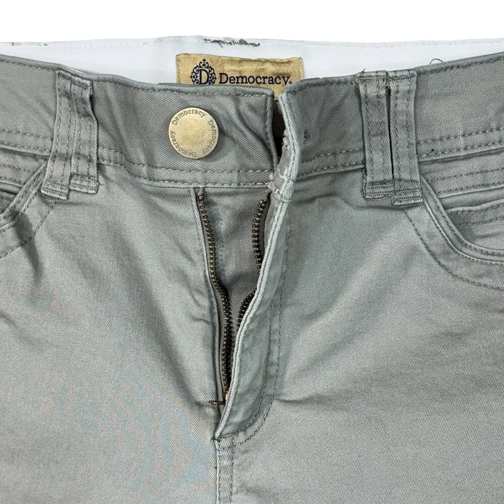 Democracy SZ 8 “Ab”technology Skinny Jeans Stretch Zip-Fly Pockets Mid-Rise Gray - Image 3