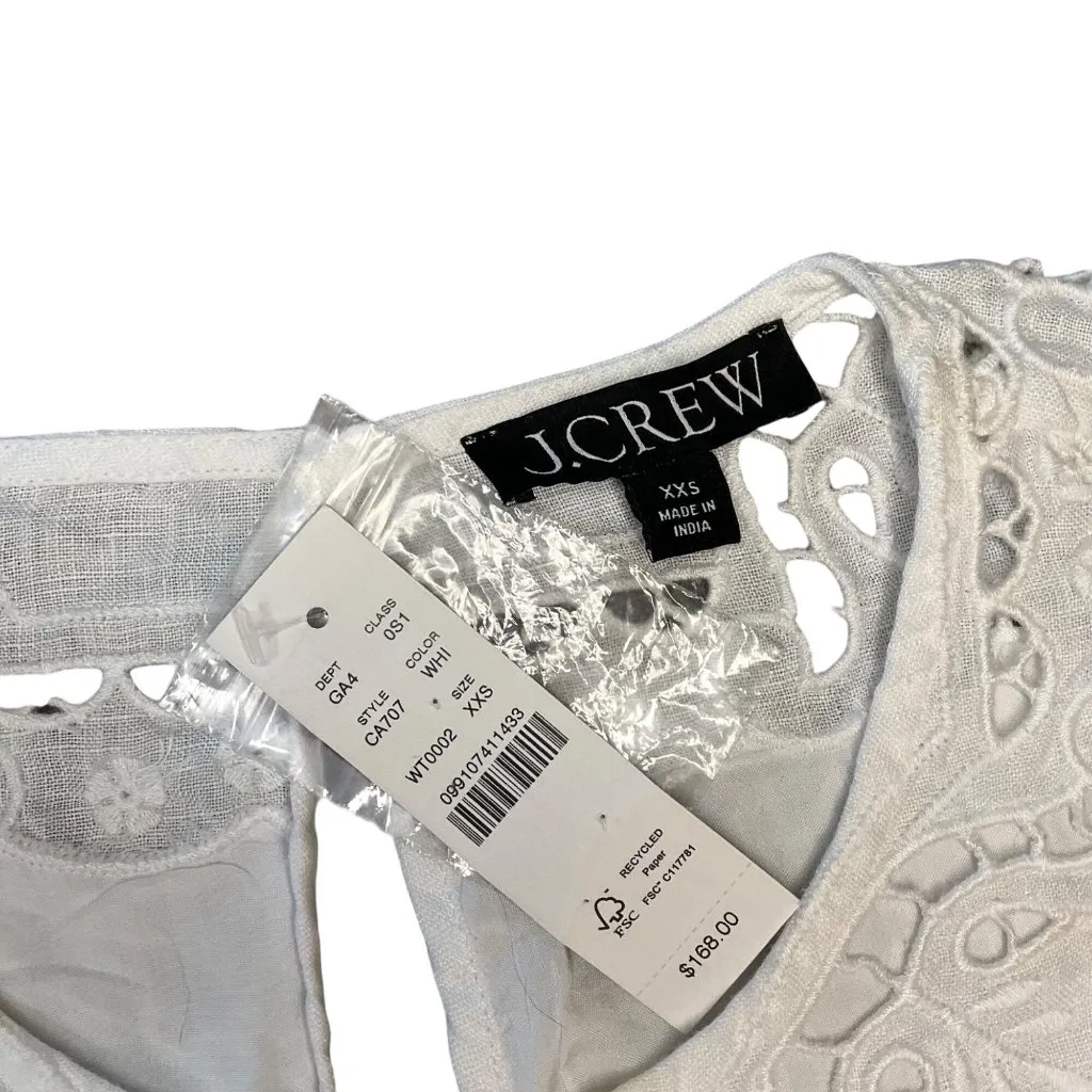 J.Crew White Linen Sleeveless Dress XXS coastal resort wear Beachy Classic - Image 2