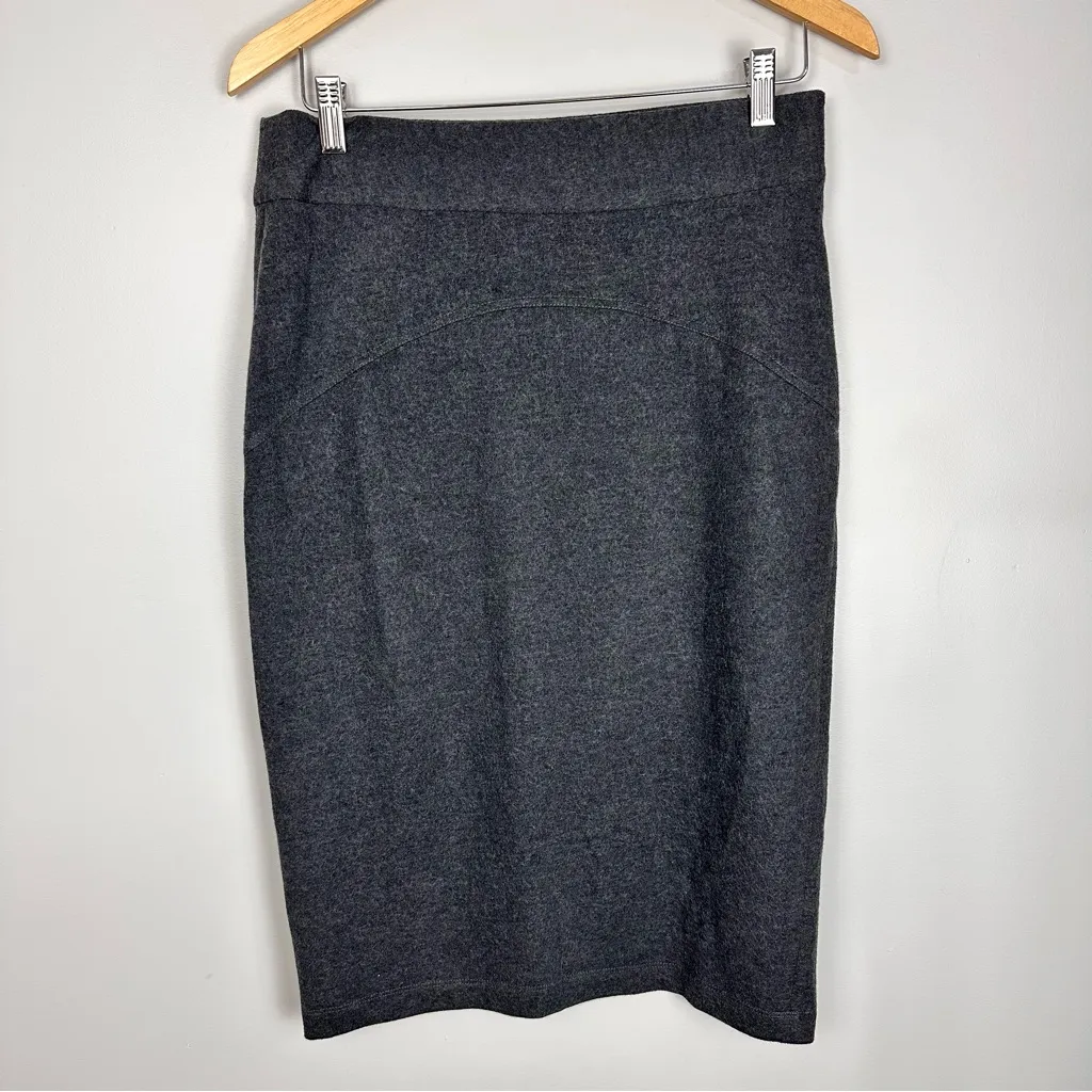 Diane von Furstenberg Marta Pencil Skirt 100% Wool Charcoal Size 12 NWT Corpcore - Image 2