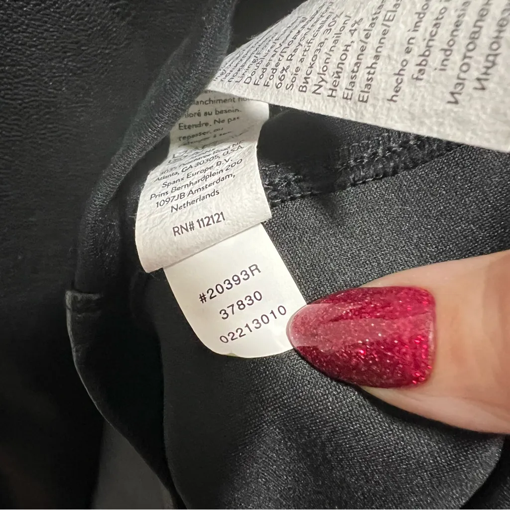 SPANX Leather-Like Combo Sheath Dress In Luxe Black - Image 12