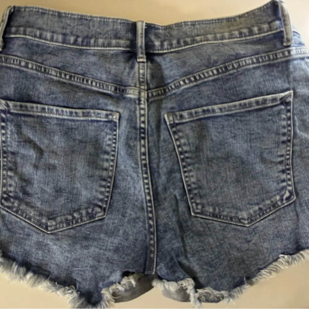 Express Blue High Waist Denim Shorts - Image 5