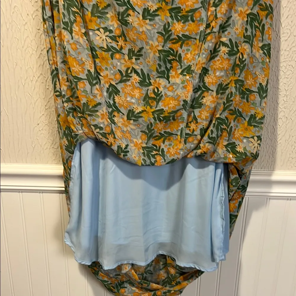 Lush Tropical Floral Spaghetti Strap Maxi Dress size small - Image 11