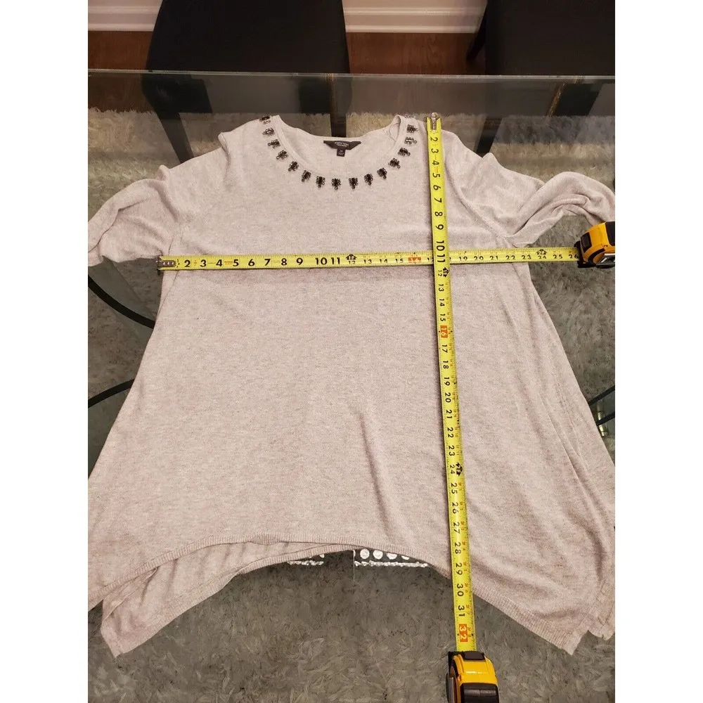 Simply Vera Womens Gray Cotton Long Sleeve Round Neck Pullover Sweater Size 2X - Image 11