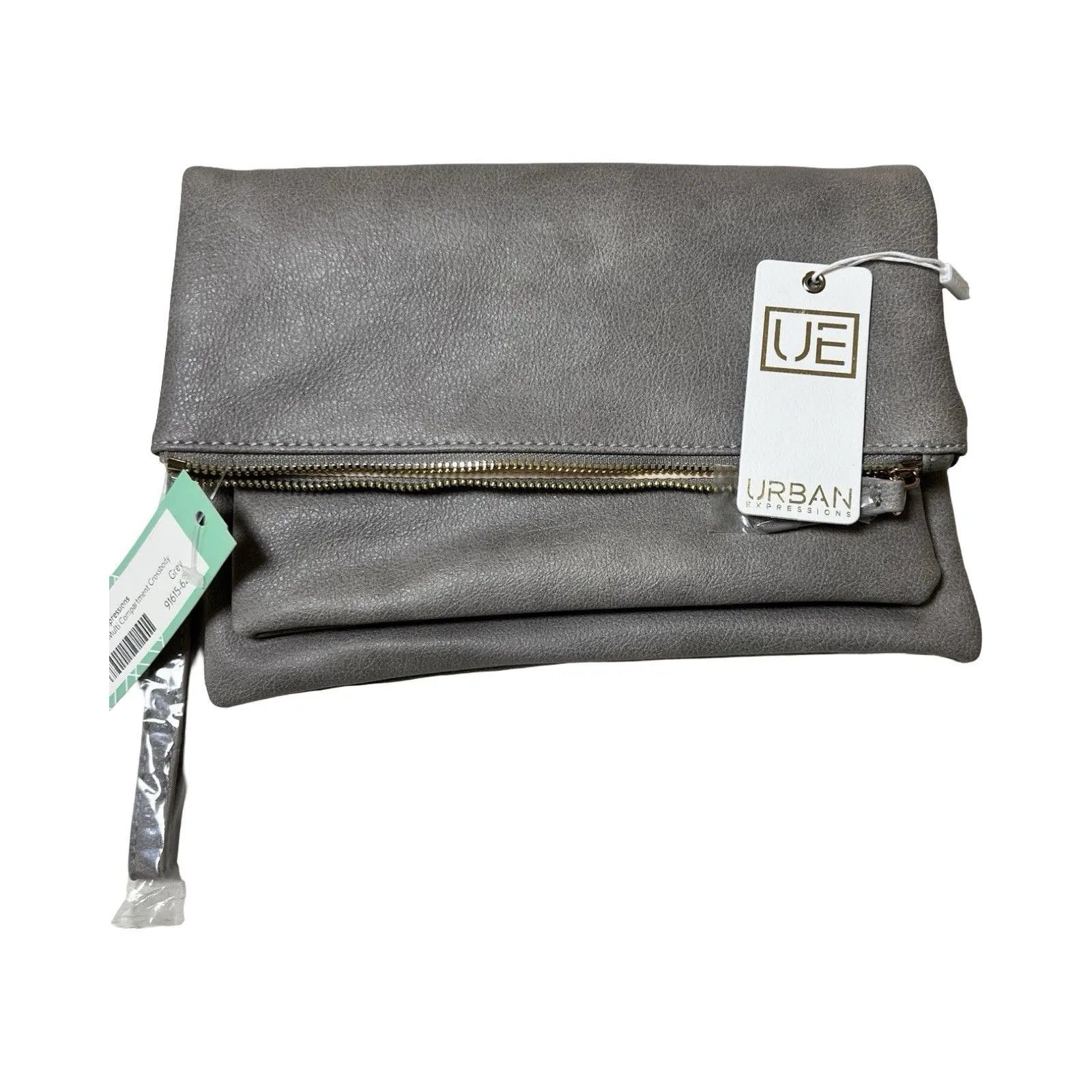 Urban Expressions Women's‎ Megie Multi Compartment Crossbody Bag Gray Vegan Nwt - Image 5