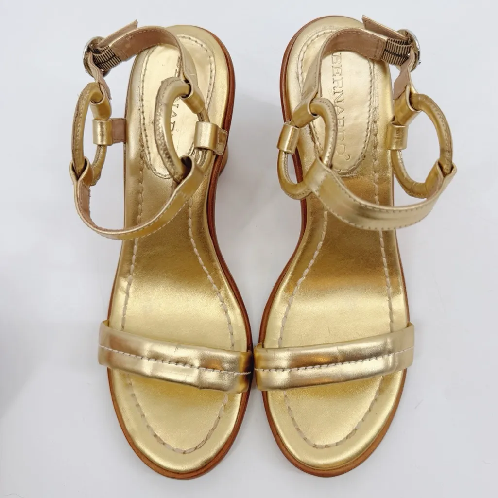 Bernardo Harlow Heeled Sandals Gold Sz 8.5 - Image 3