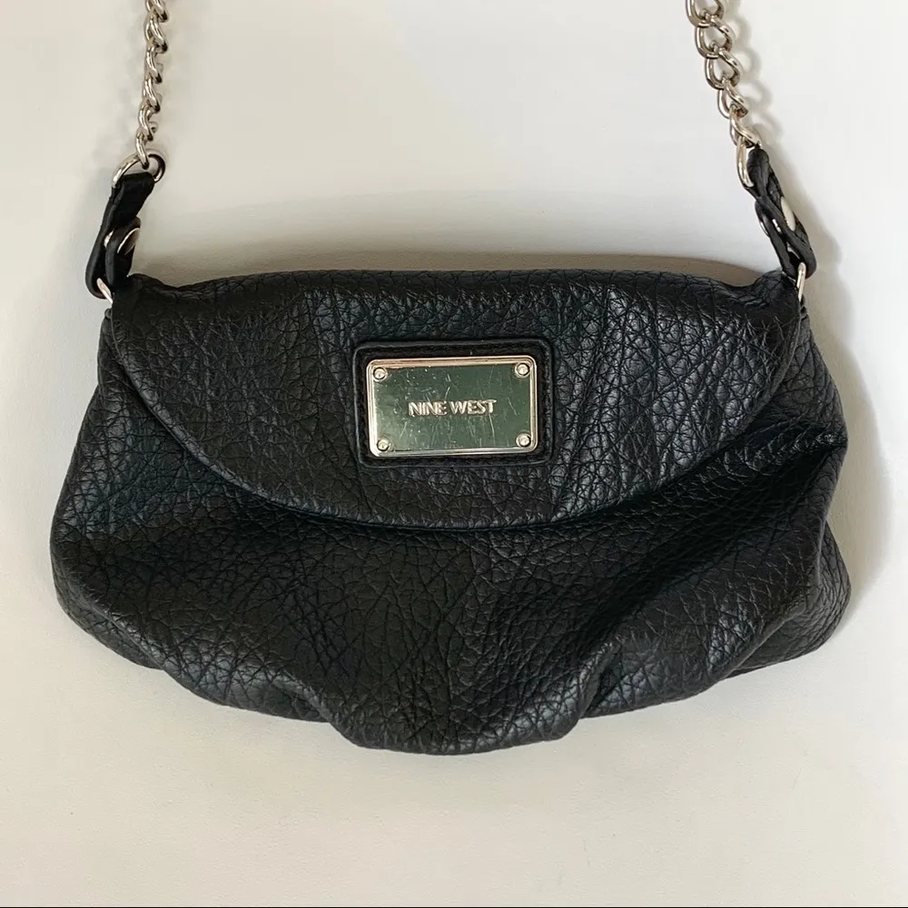 Black Leather Nine West Purse - Image 3