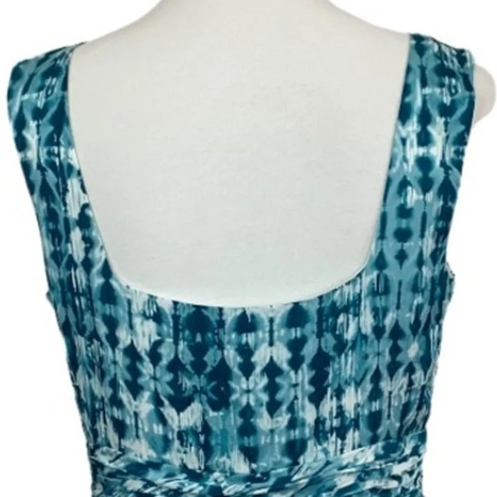 Antonio Melani Women's Dress Silk Peplum Sheath 100% Silk Teal White Size 10 - Image 11