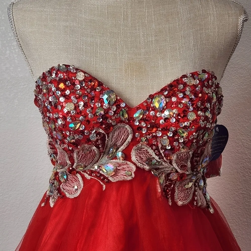 WINDSOR Mini A-Line Tulle Sweetheart Homecoming Dress / Shining Corset Size: 2 - Image 2