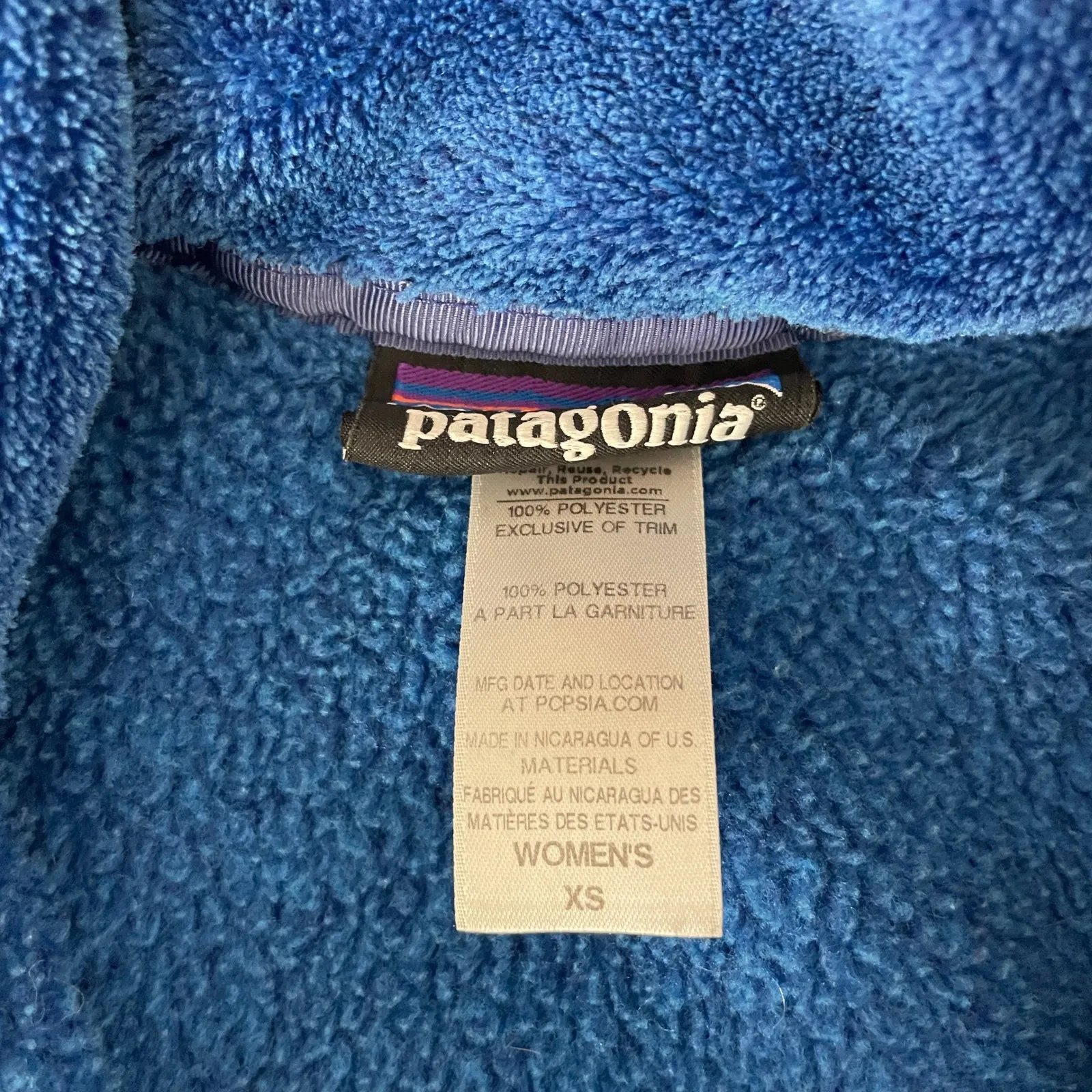 Patagonia Fleece Snap T Pullover‎ sz XS Blue Polartec Thermal Pro Granola Hiking - Image 2