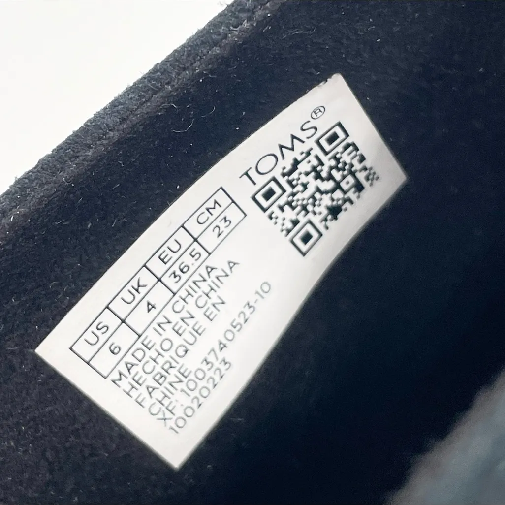 TOMS Women's Evelyn Block Heel Slip On Mules Size 6 Black Suede Leather Shoes - Image 5