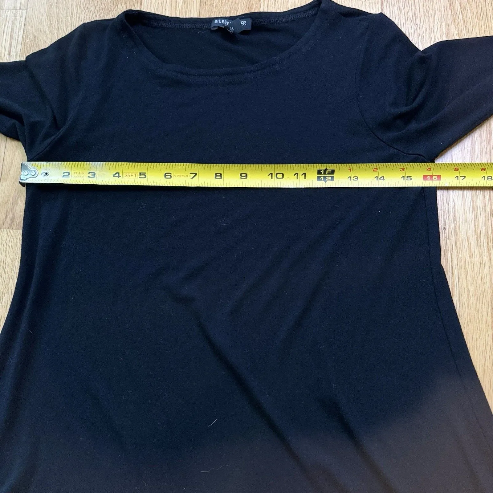 Eileen Fisher Petite 3/4 Sleeve Viscose Blend Tunic Swing Dress Black PP/PTP EUC - Image 7