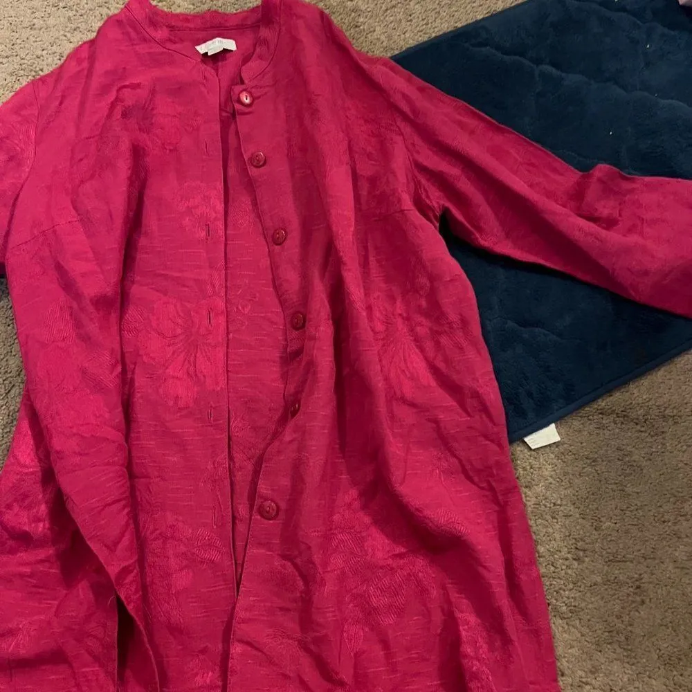 Erin large pink button down blouse - Image 4