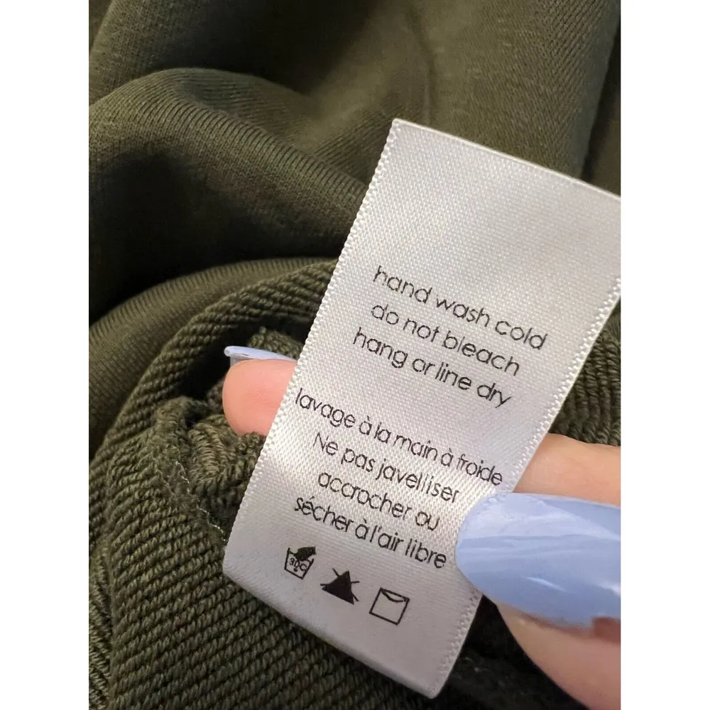 Naked Wardrobe Hoodie Size Medium Olive Green Cropped Zip Up NWT Womens ! - Image 6