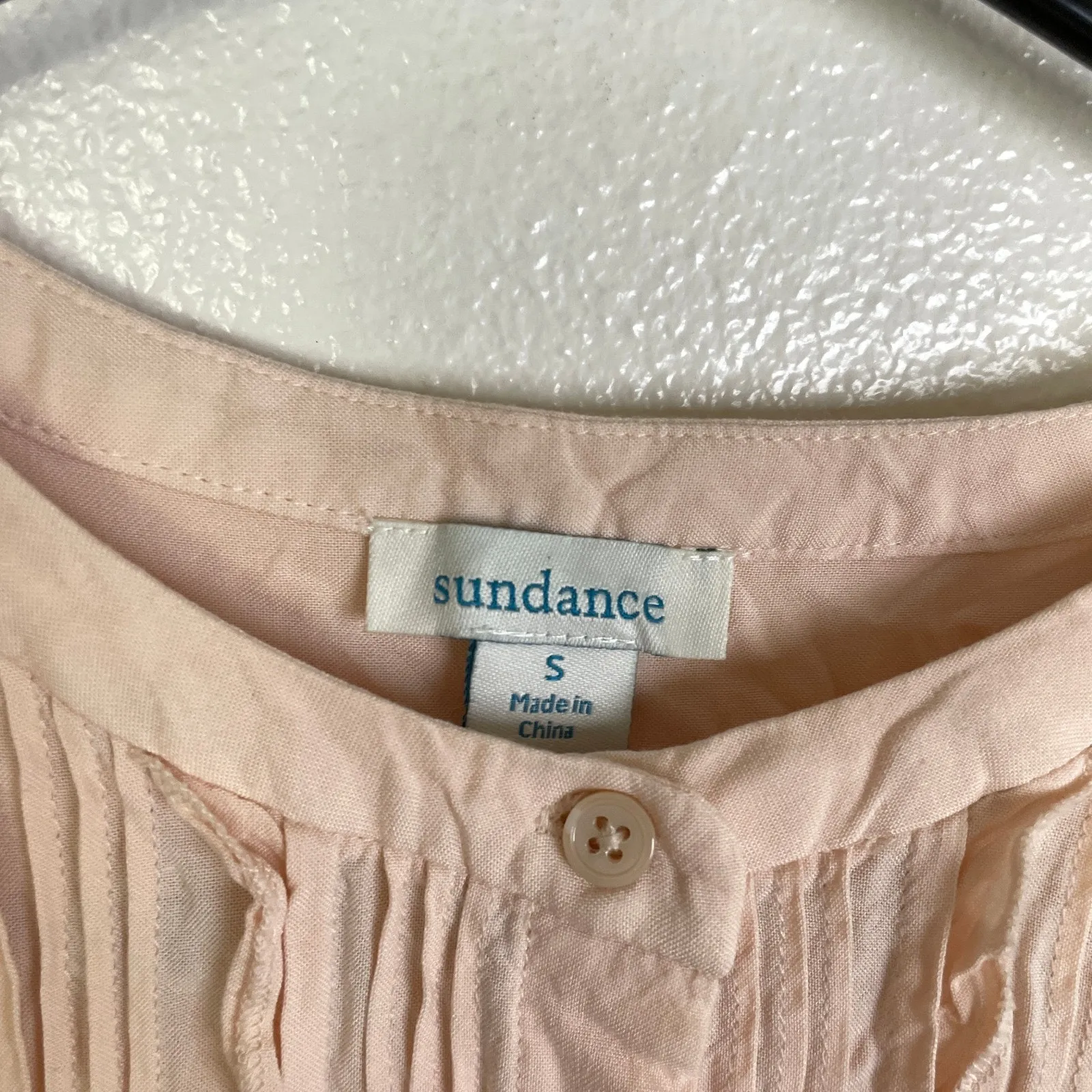 Sundance Vineyard Ruffle Long Sleeve Top Womens Small Pink Button Up Shirt Rayon - Image 8