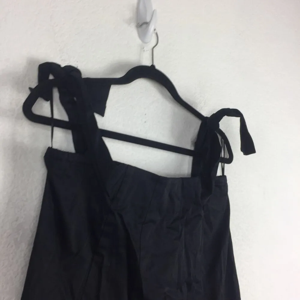 Zac Posen Isla Black Poplin Cotton Off Shoulder Scalloped Hem Mini Dress Size 8 - Image 8