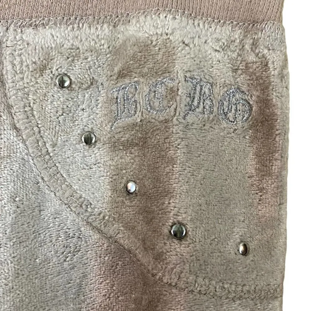 Vintage Y2K BCBG Velour Crop Wide Leg Jogger Sweat Pants - Image 7