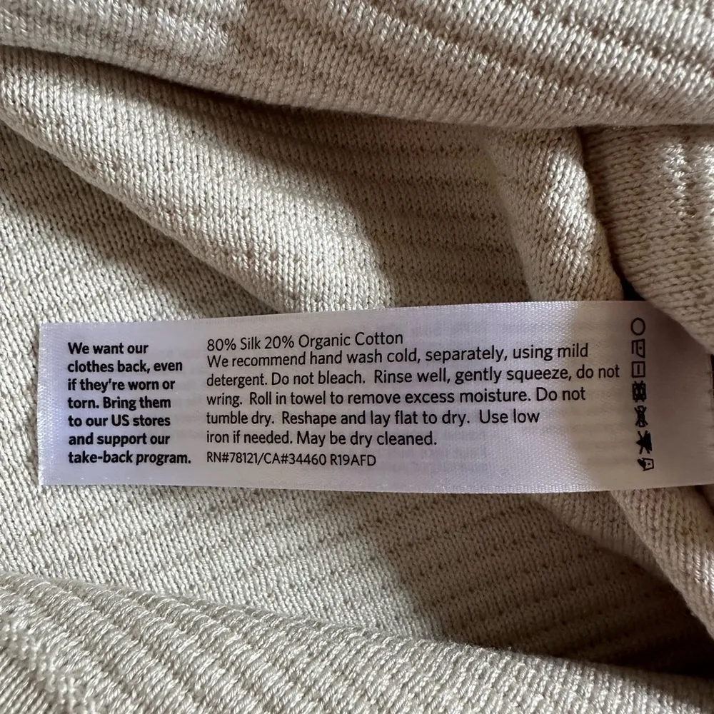 Eileen Fisher Sweater Organic Cotton and Silk Tunic Bone White Size Small - Image 9