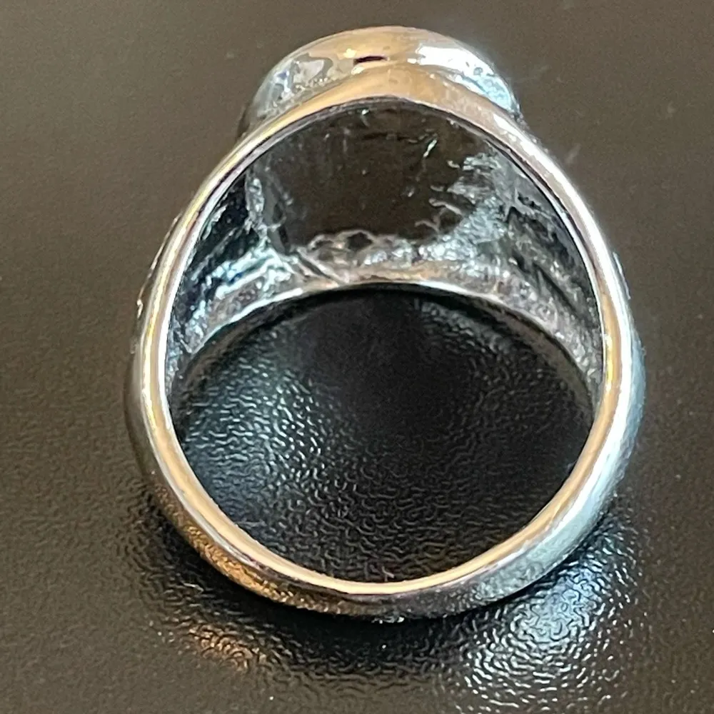 Dainty black obsidian S925 silver ring size 7.5 - Image 4