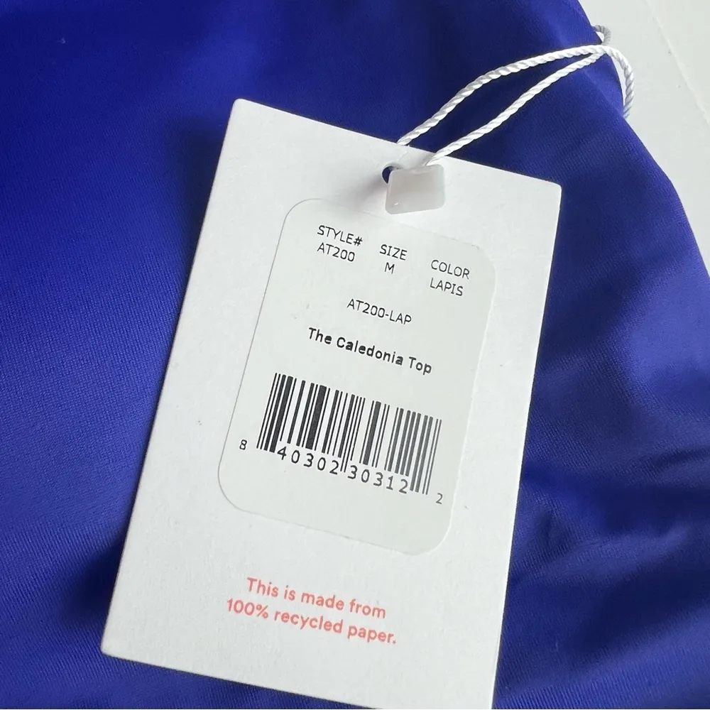 Andie Swim NWT Caledonia Bikini Top Lapis Blue Size M Sporty Scoop Neck Swimwear - Image 5