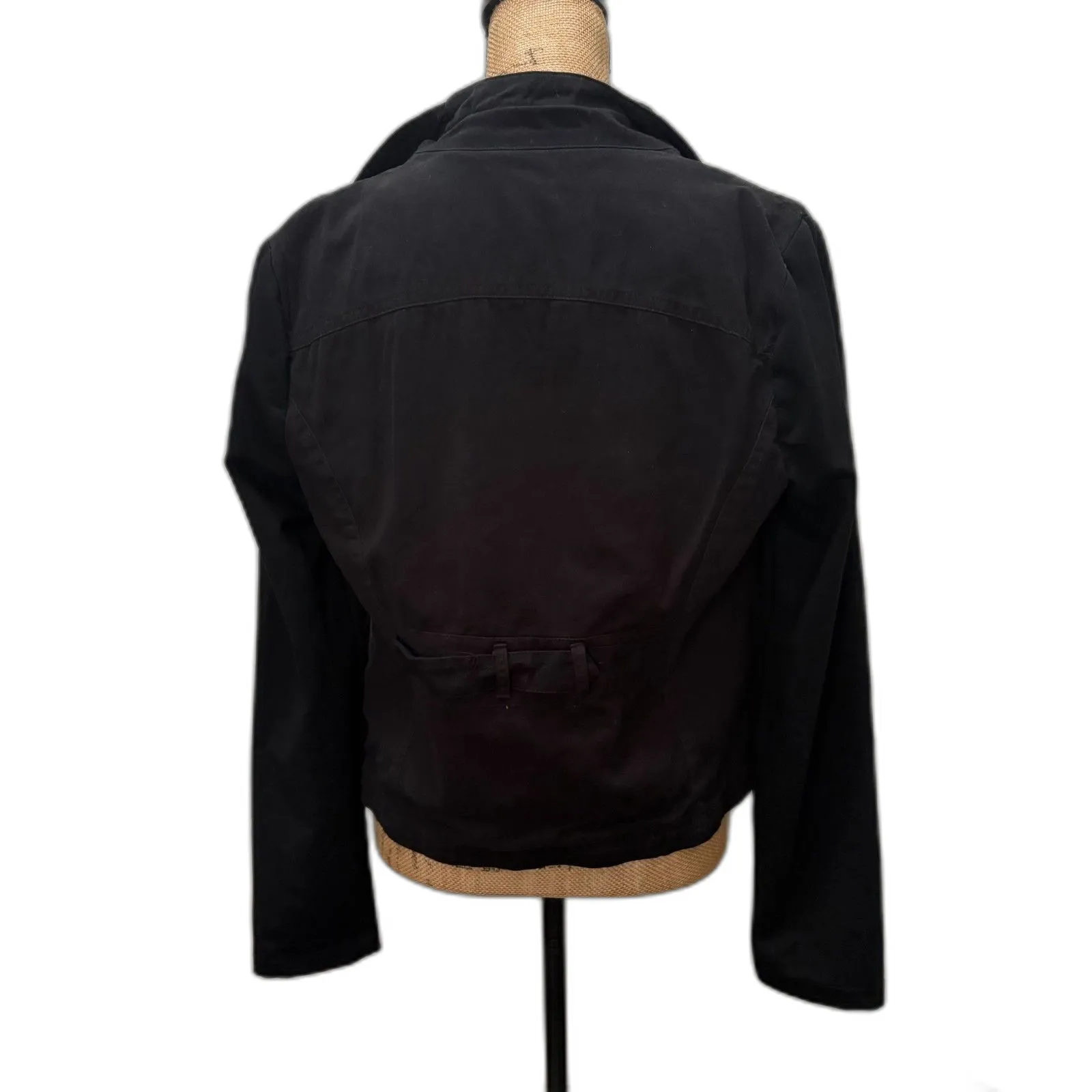 NWT A Pea in the‎ Pod Cotton Moto Jacket Asymmetric Zip Maternity Size Medium - Image 3