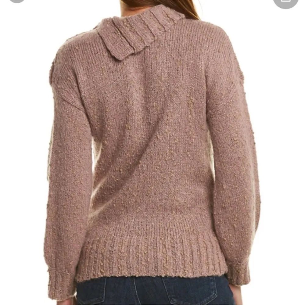 Trina Turk Brown Cowl Neck Sweater with Textured Knit - Image 2