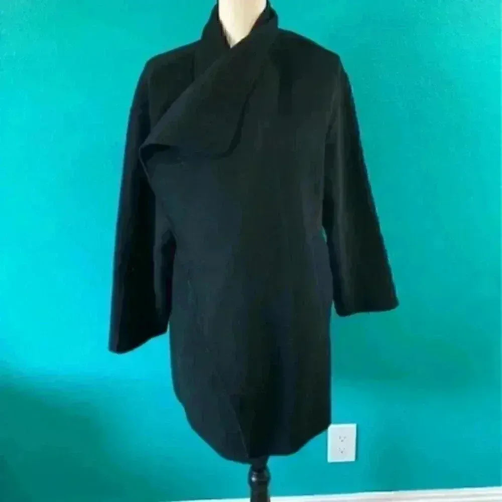 Zara hand made long black coat - Image 2