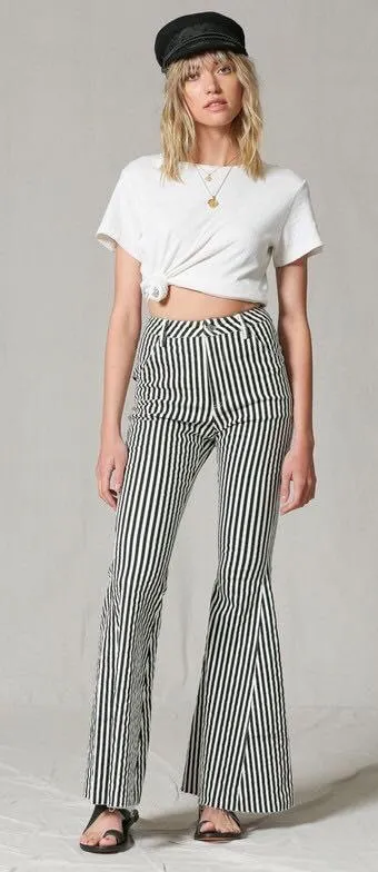 Blank Paige Black And White Flare Jeans - Image 4