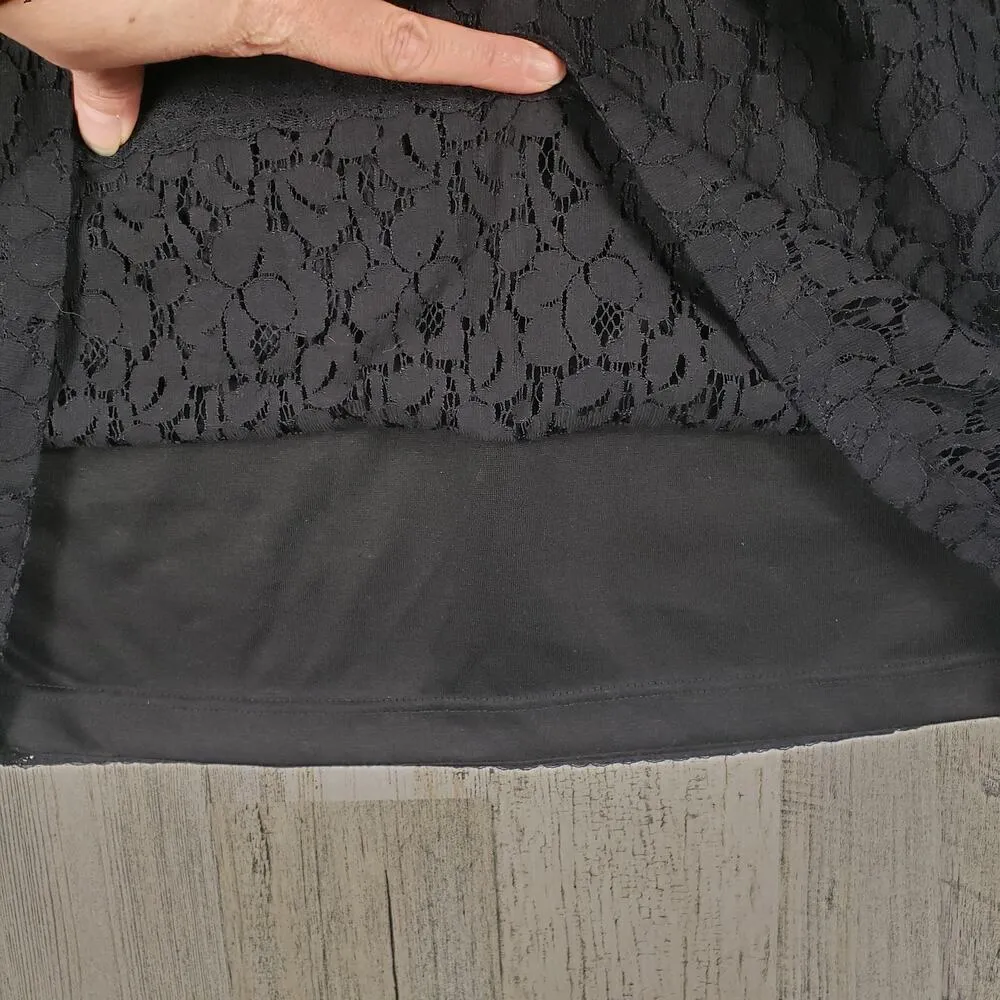 Souvenir Edition by Stacy Woo Black Lace 1/2 Sleeve Mini Dress Women's Size undefined - Image 6