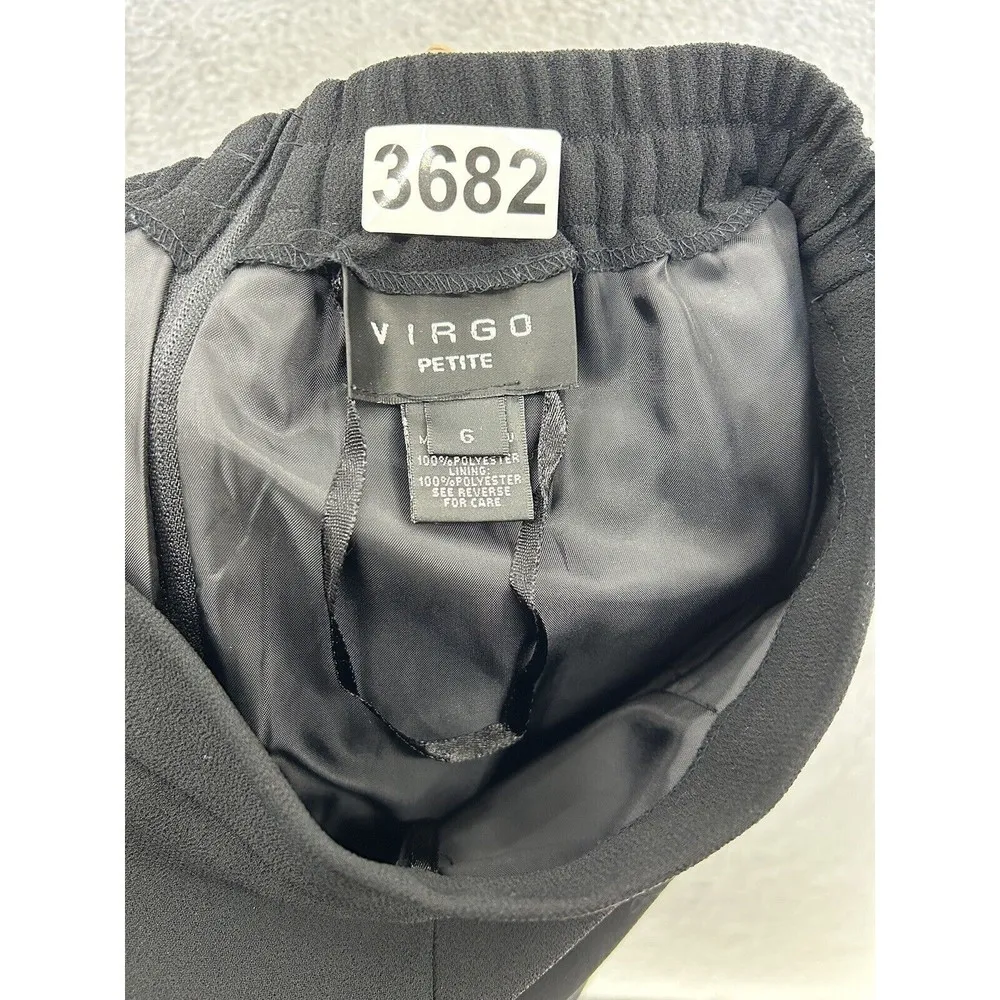 Virgo Women's Pants Pleated Solid Black Lined Size 6 Petite High Rise - Image 5