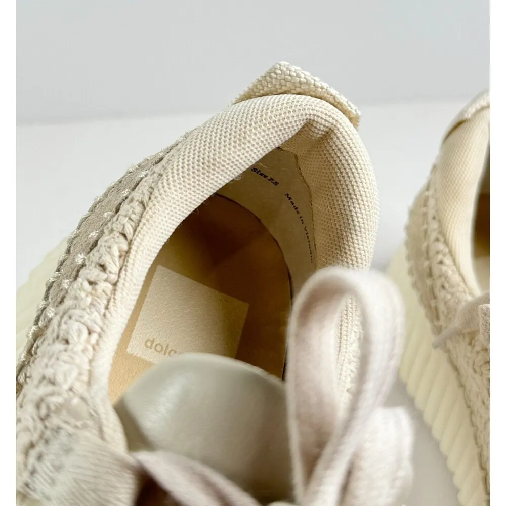 Dolce Vita Dolen Womens Shoes Beige Knit Sneakers Chunky Low Top Fashion US 7.5 Tan - Image 7