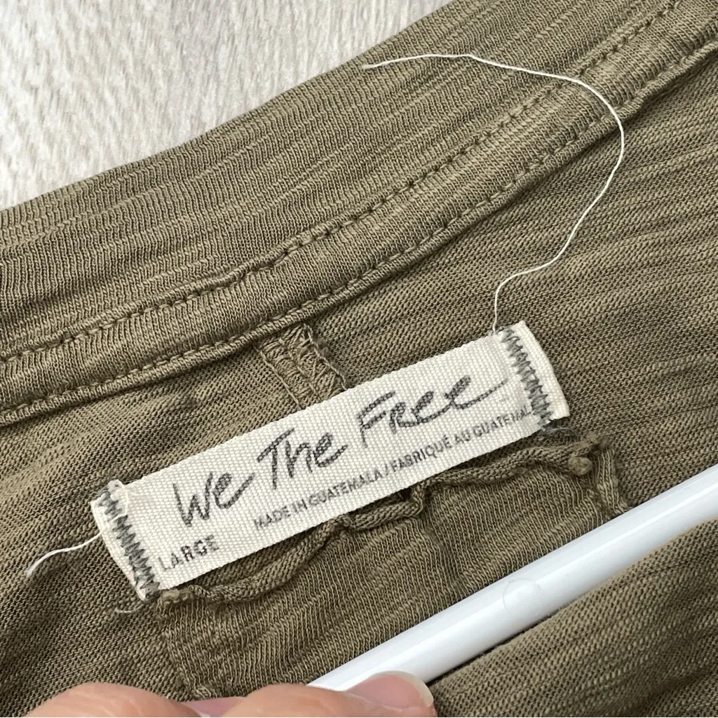 Free People Tshirt arden tee long sleeve tunic womens Green (large) casual boho - Image 3