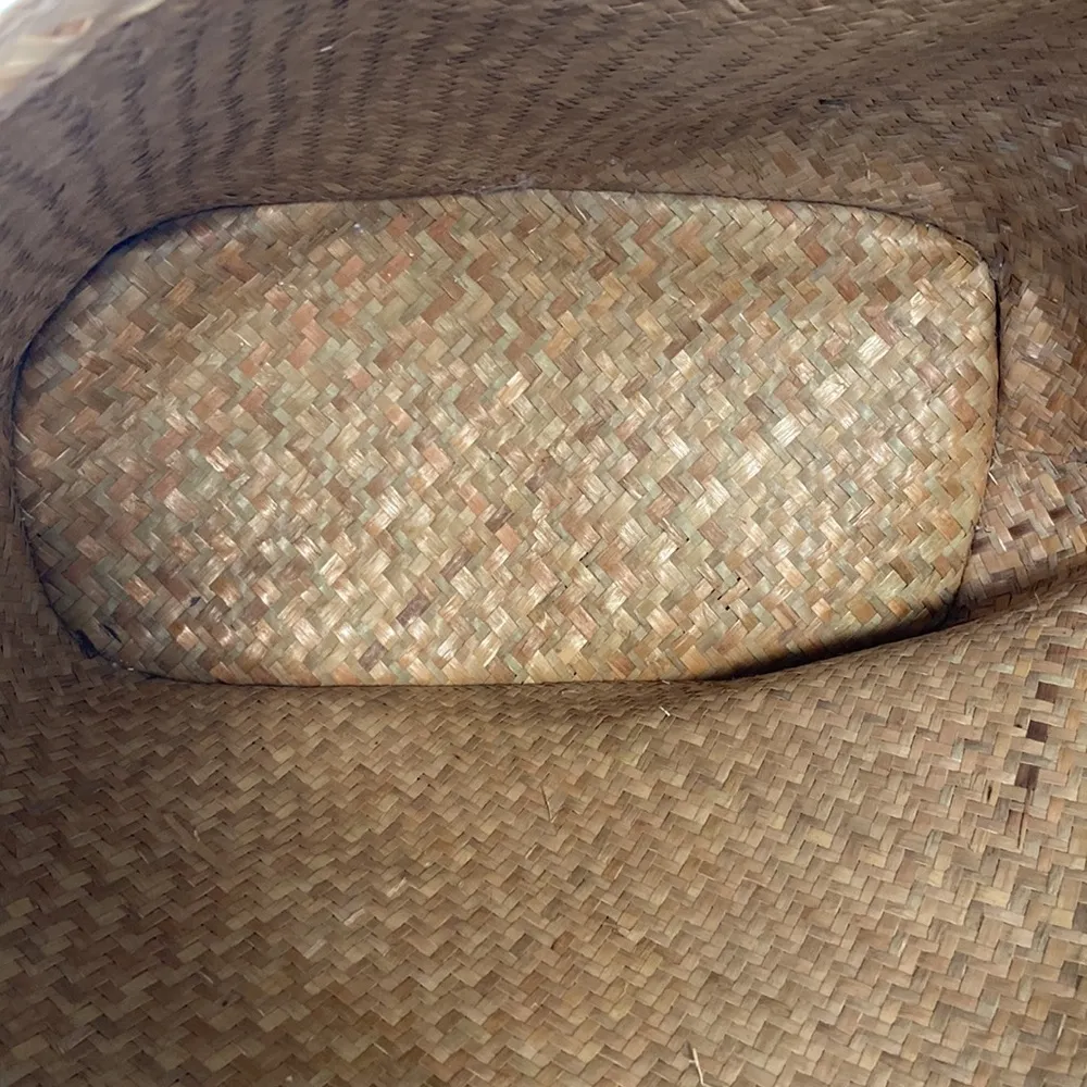 French Market Style Straw Blue Woven Beach Bag NWT - Image 5