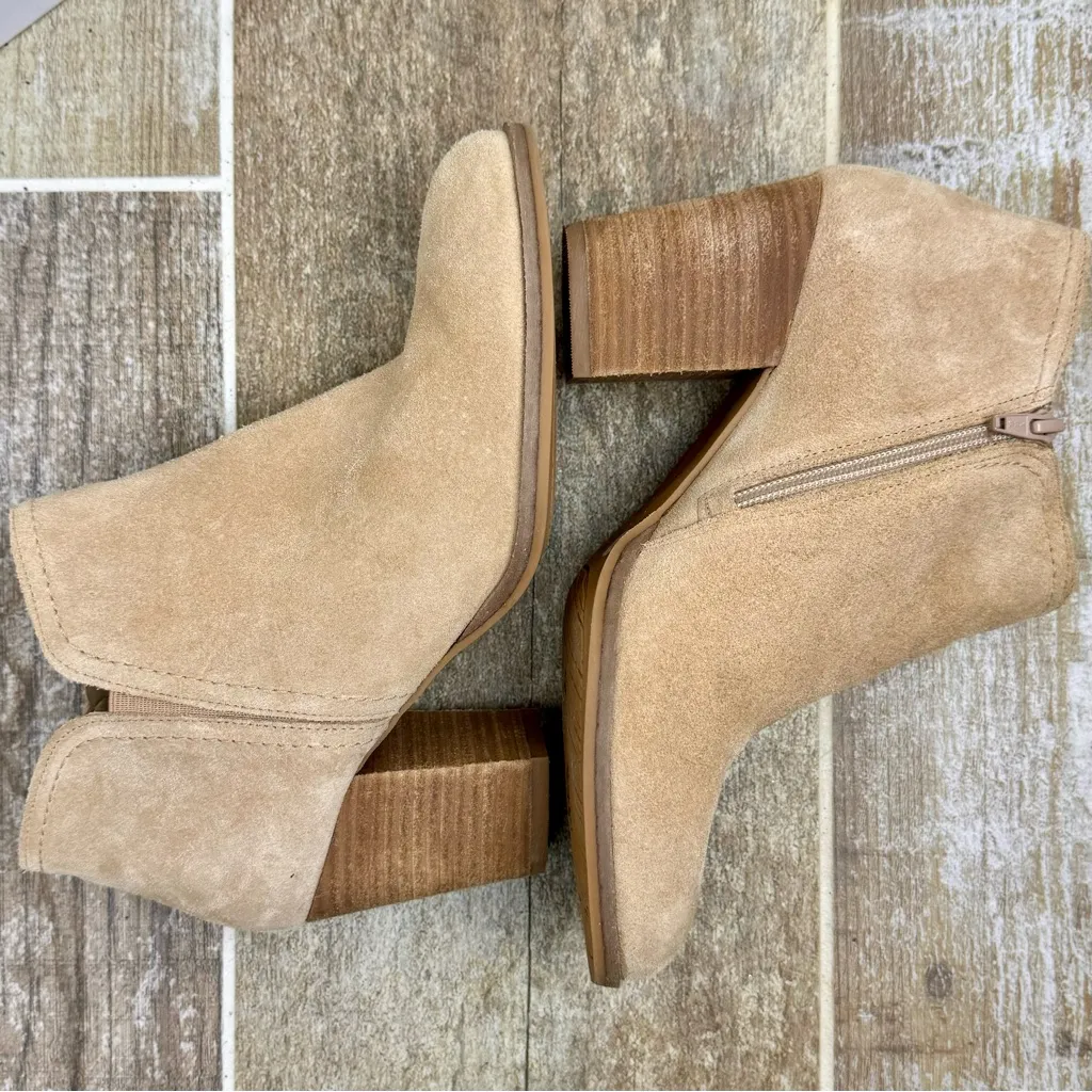 Alex‎ Marie Gleneva Nubuck Chelsea Block Heel Booties Brown/Tan Zip Up Size 9 - Image 13