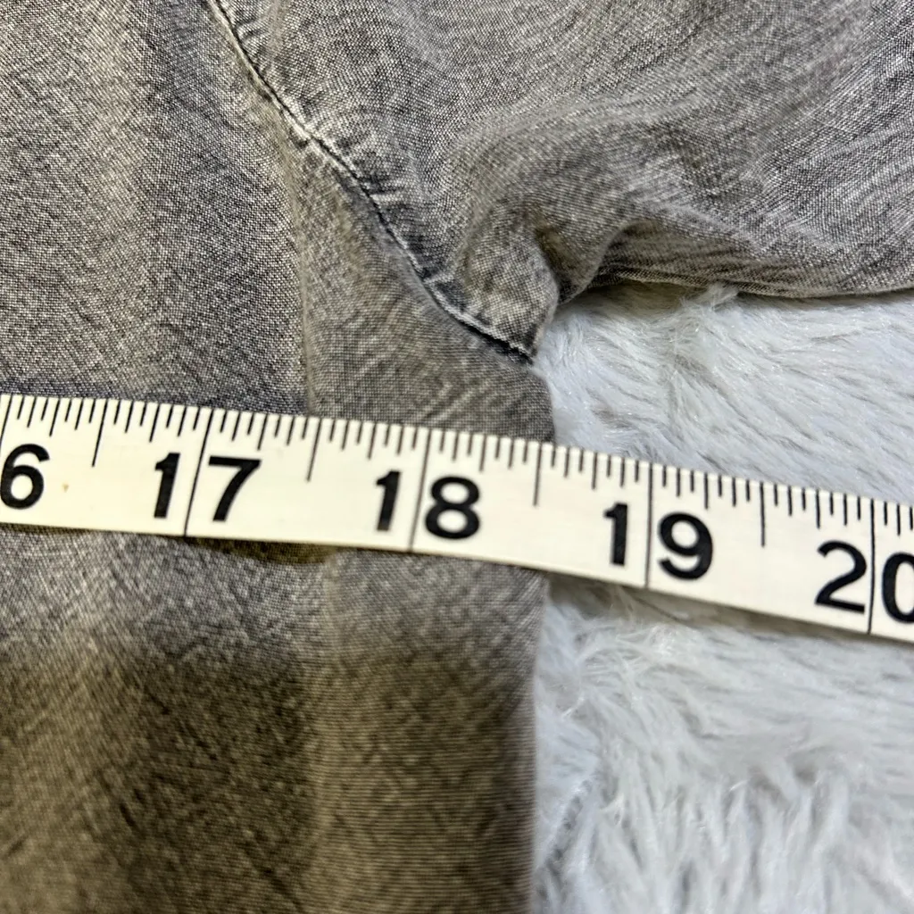 Solitaire Charcoal Acid Washed  Embroidered Blouse - Image 3