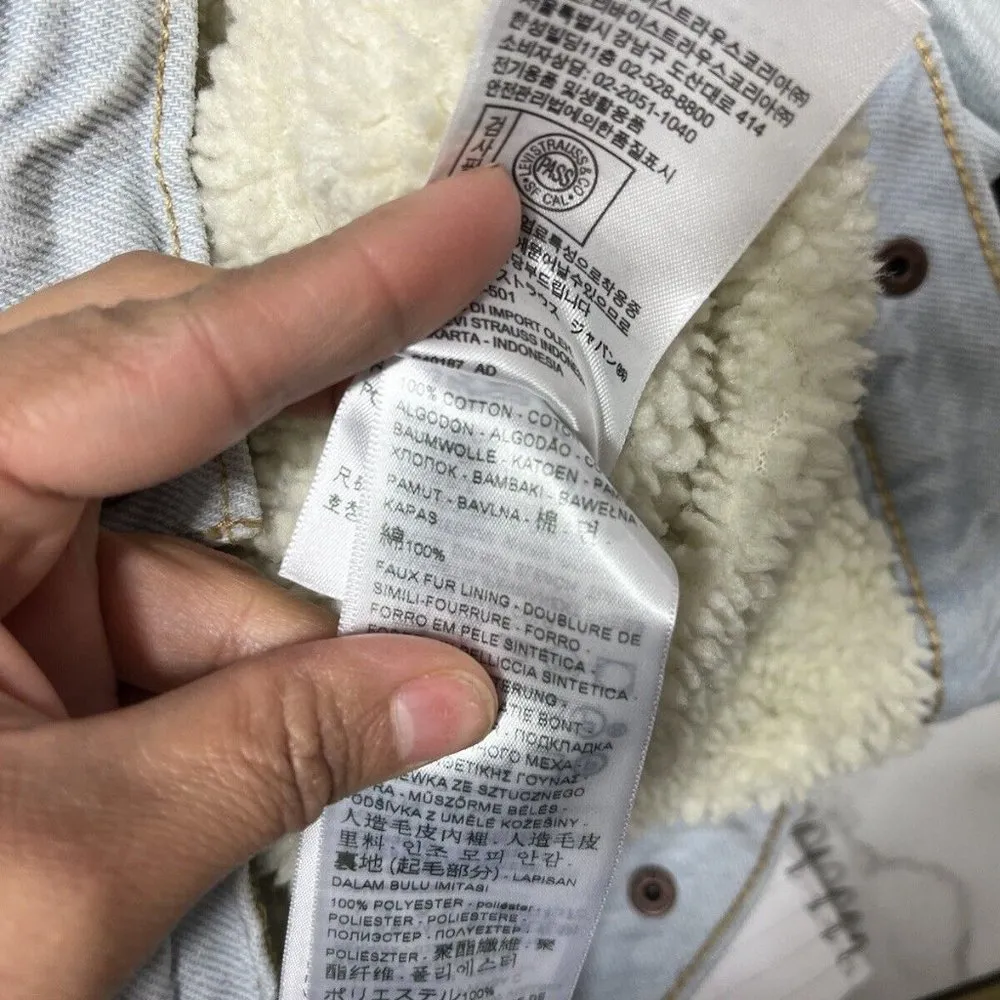 Levi Strauss Levis Denim Jean Jacket Trucker Womens Small - Image 6