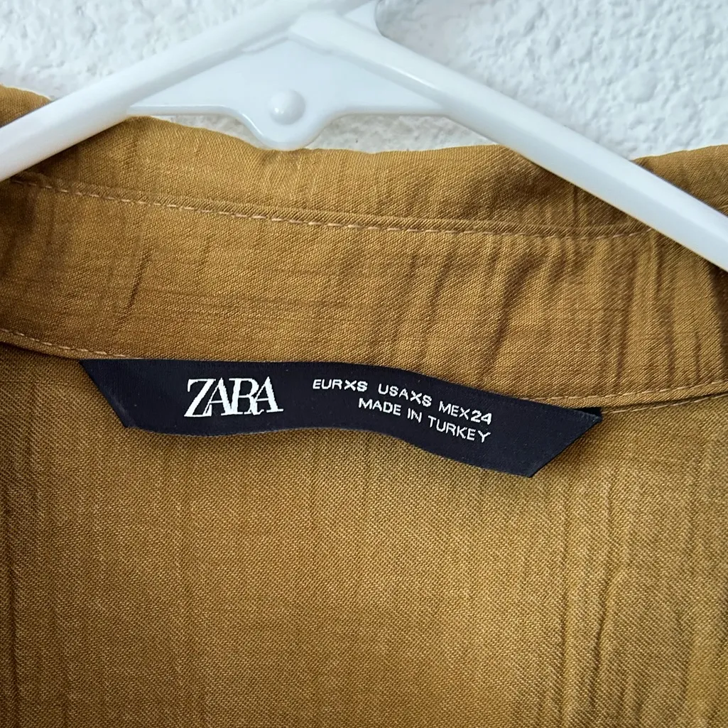 Zara button down shirt dress sz XS - Image 6