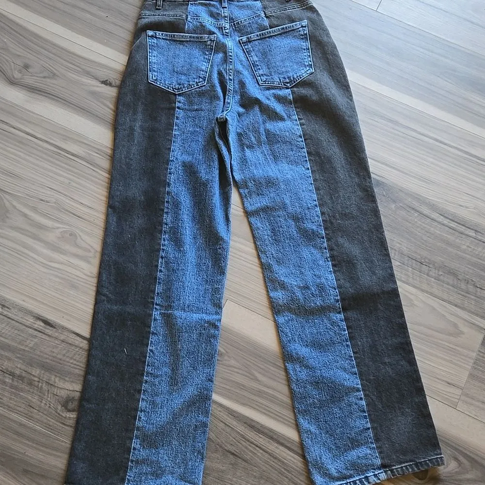 Two Tone Baggy Jeans (size 28 R) Y2K Color block E - Image 5