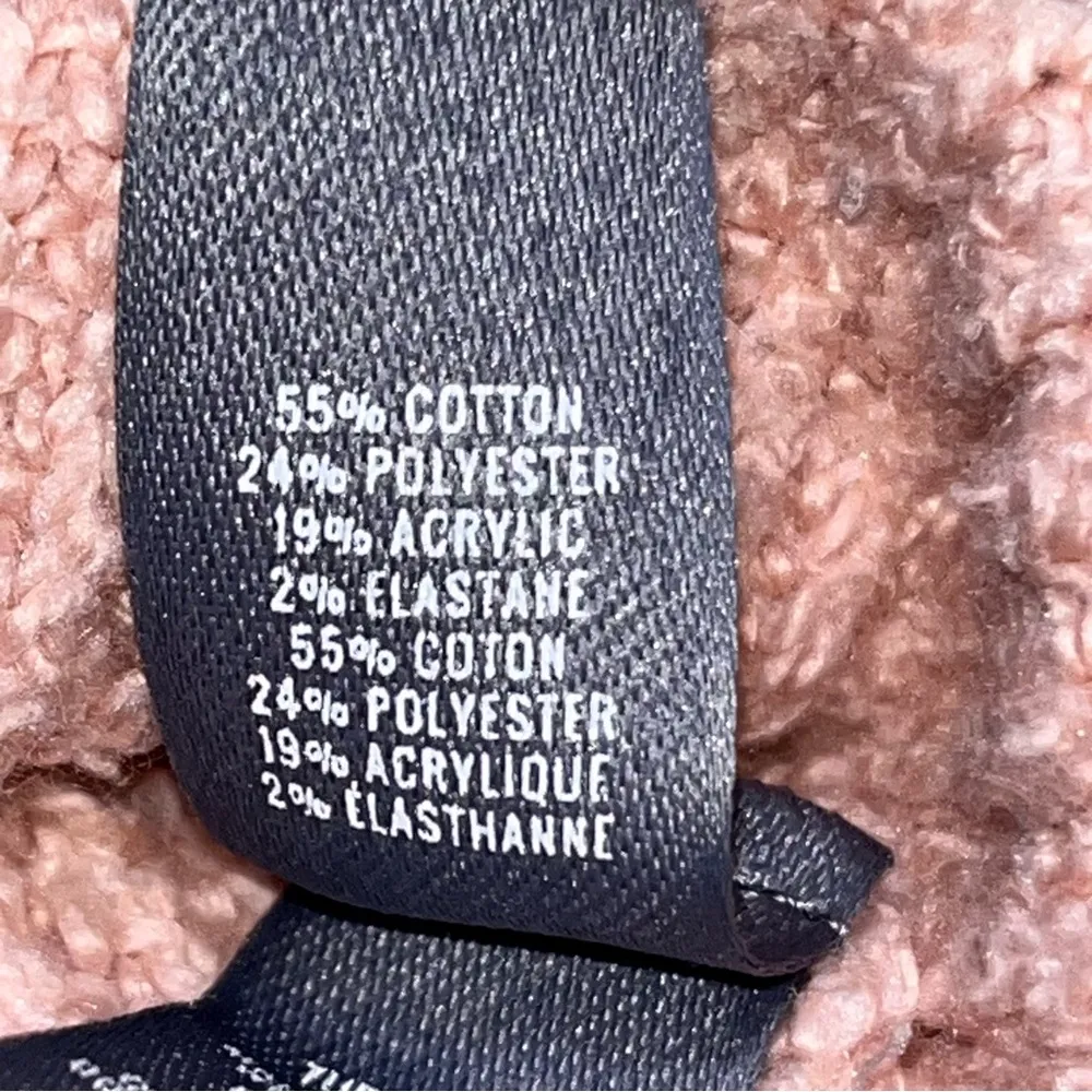 Blush Pink Ribbed V Neck Bow Tie Bell Sleeve Oversized Sweater size Small - Image 10