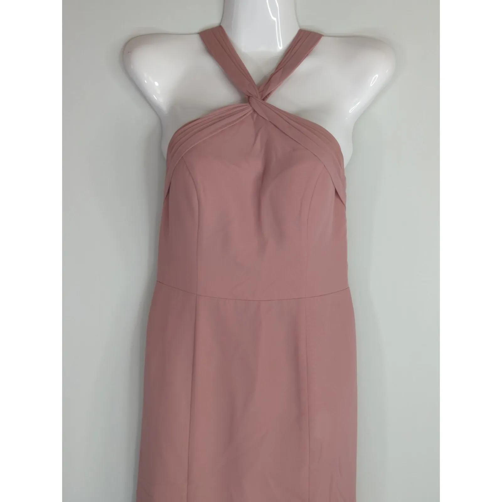 Azazie Rosette Halter Neck‎ For Flare Maxi Dress Women's A0 Wedding Prom - Image 4