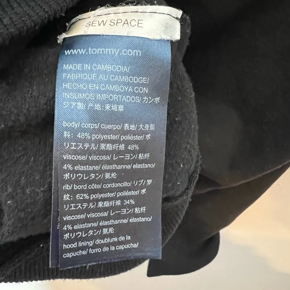 Tommy Hilfiger Sport Blusa BLACK Hoodie CROPPED T-SHIRT HOODIE pullover size XS - Image 8