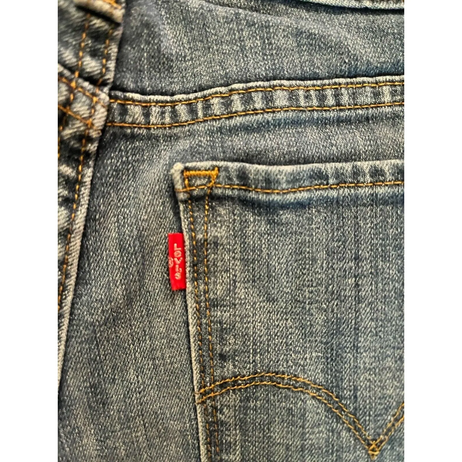 Levis 501 Womens Cut Off Shorts High Waist Blue Button Fly Size 4 - Image 4