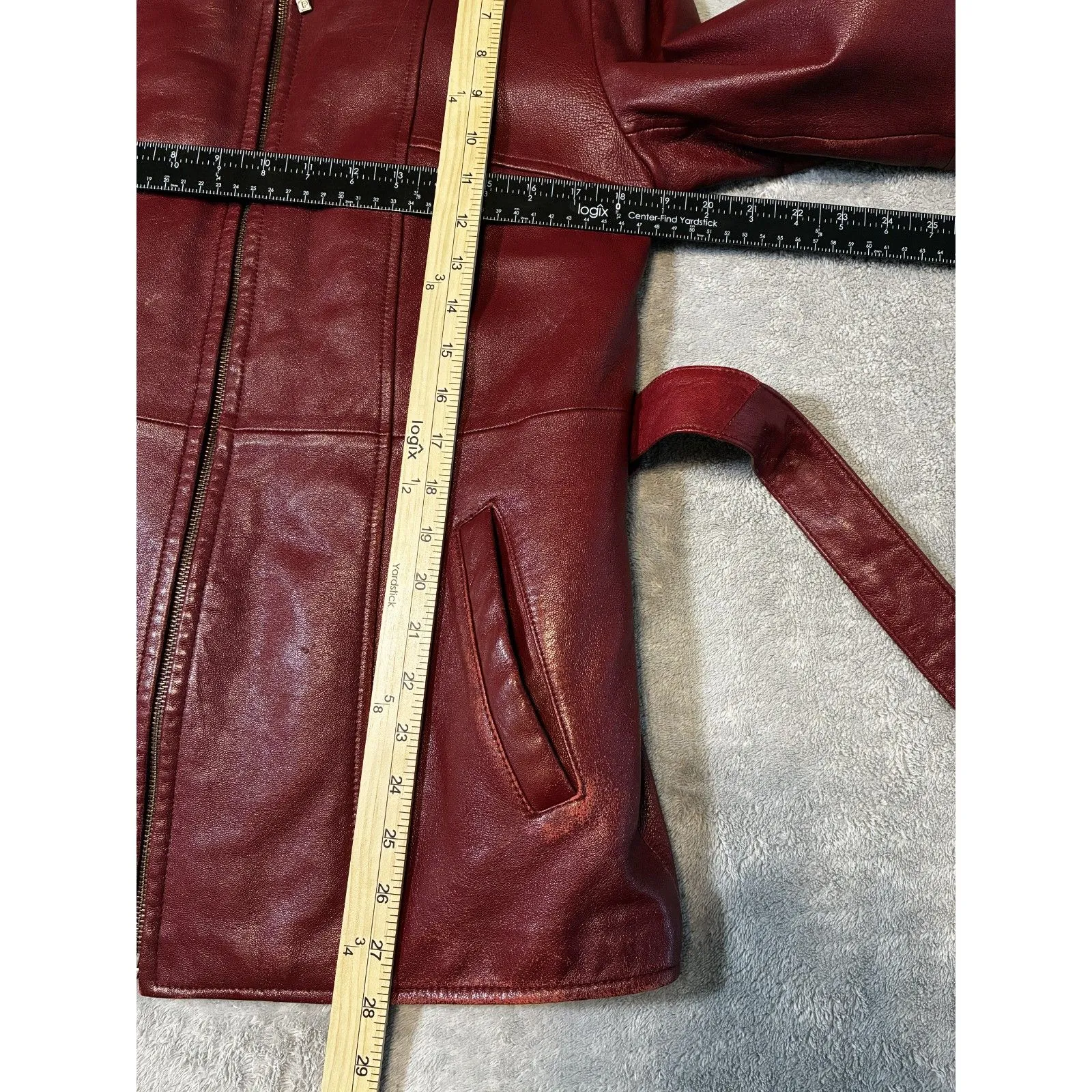 Wilson's Pelle Studio Re Leather Jacket Medium Full Zip Red - Image 4