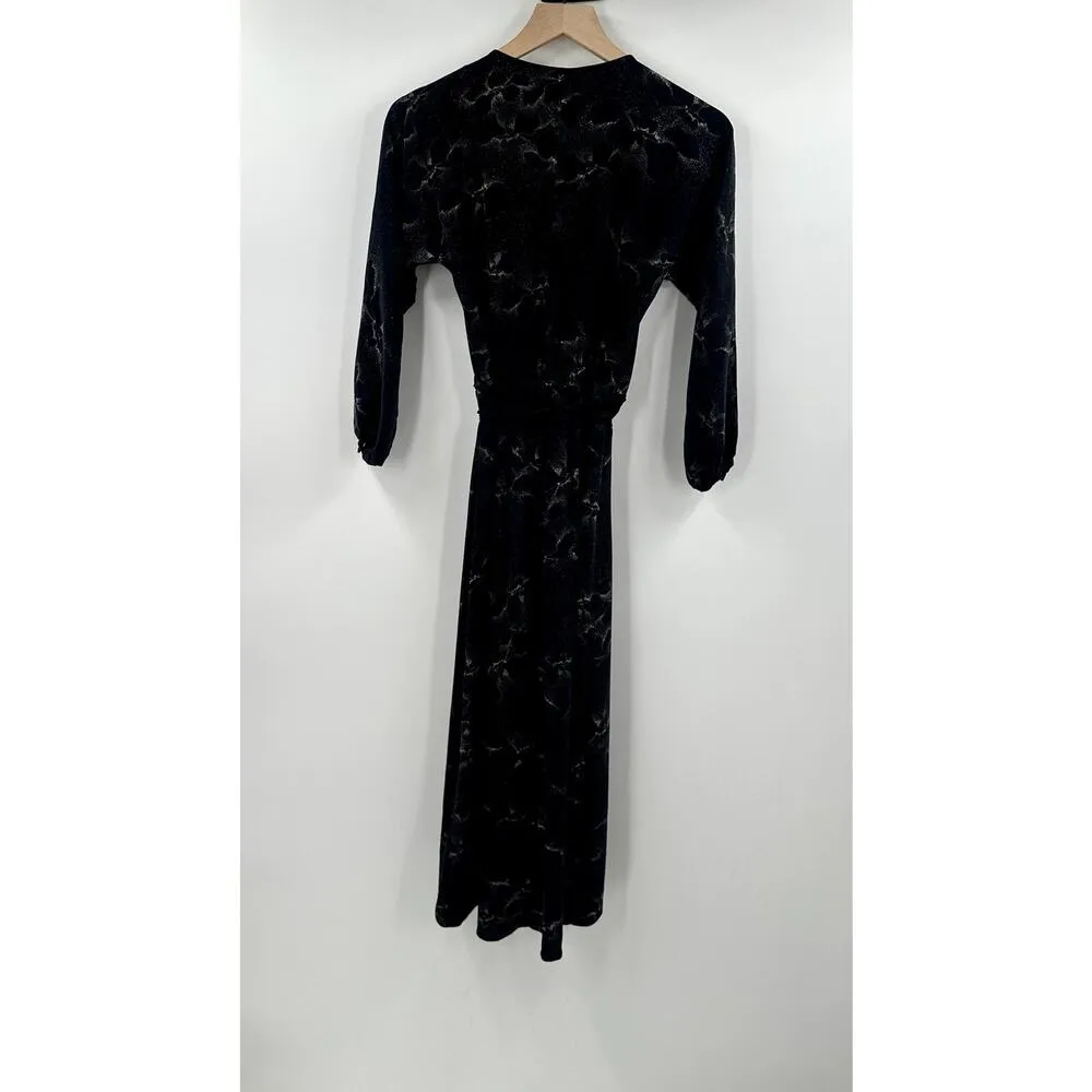 Rebecca Taylor Aristotle Print Faux Wrap Silk Dress Size 0 - Image 10