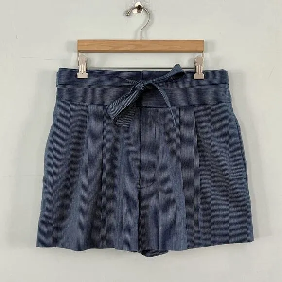 NWT Marc by Marc Jacobs Jamie‎ Stripe Blue Indigo High Waist Cotton Shorts - Image 3