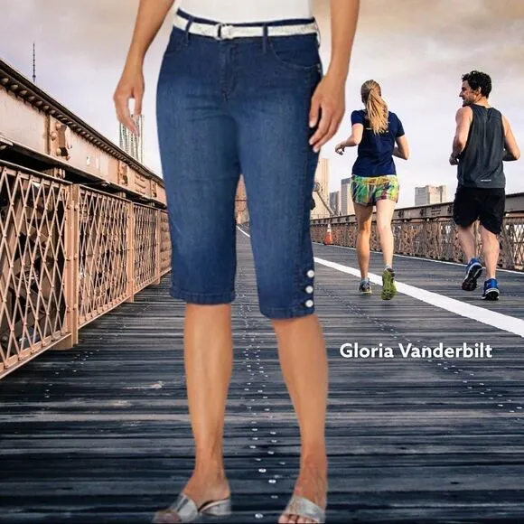 Nwt Gloria Vanderbilt cropped blue jean shorts! - Image 2