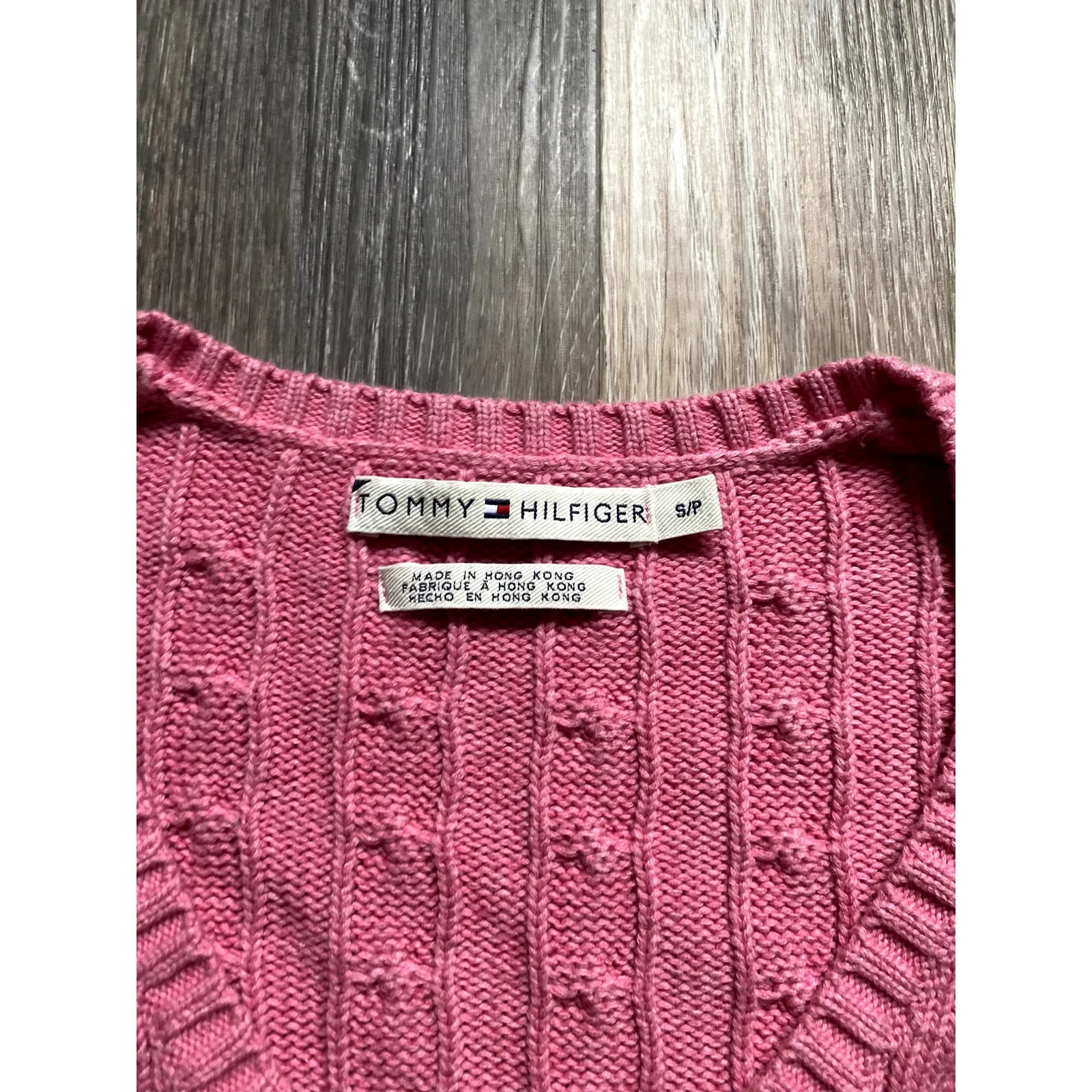 Tommy Hilfiger Cable Knit Sweater Small Y2K Bella Swan Coquette‎ Feminine Preppy - Image 3
