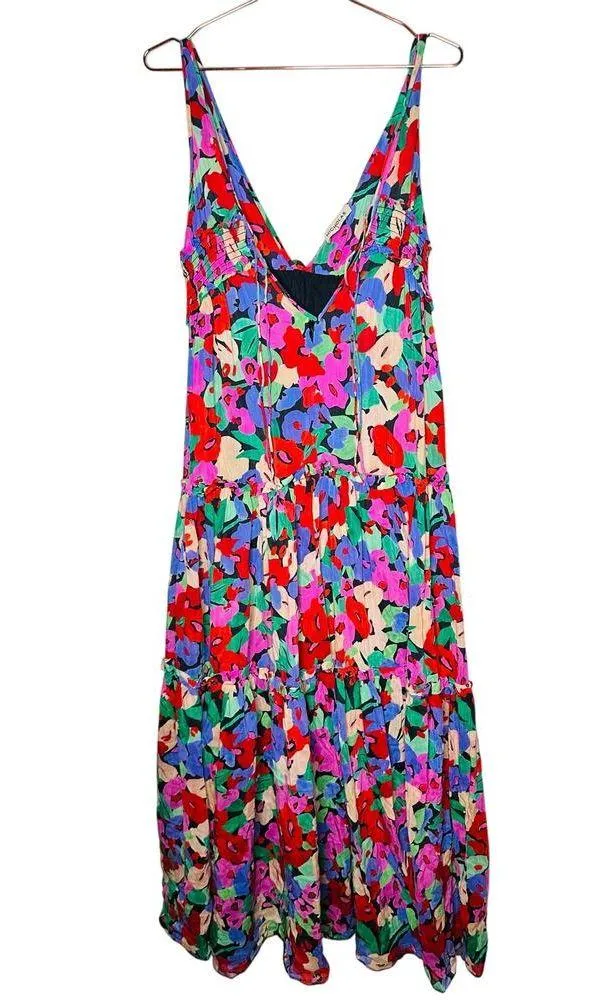 NICHOLAS Multicolored Floral Cotton Silk Blend Flowy Myla Maxi Dress Size US 0 - Image 7