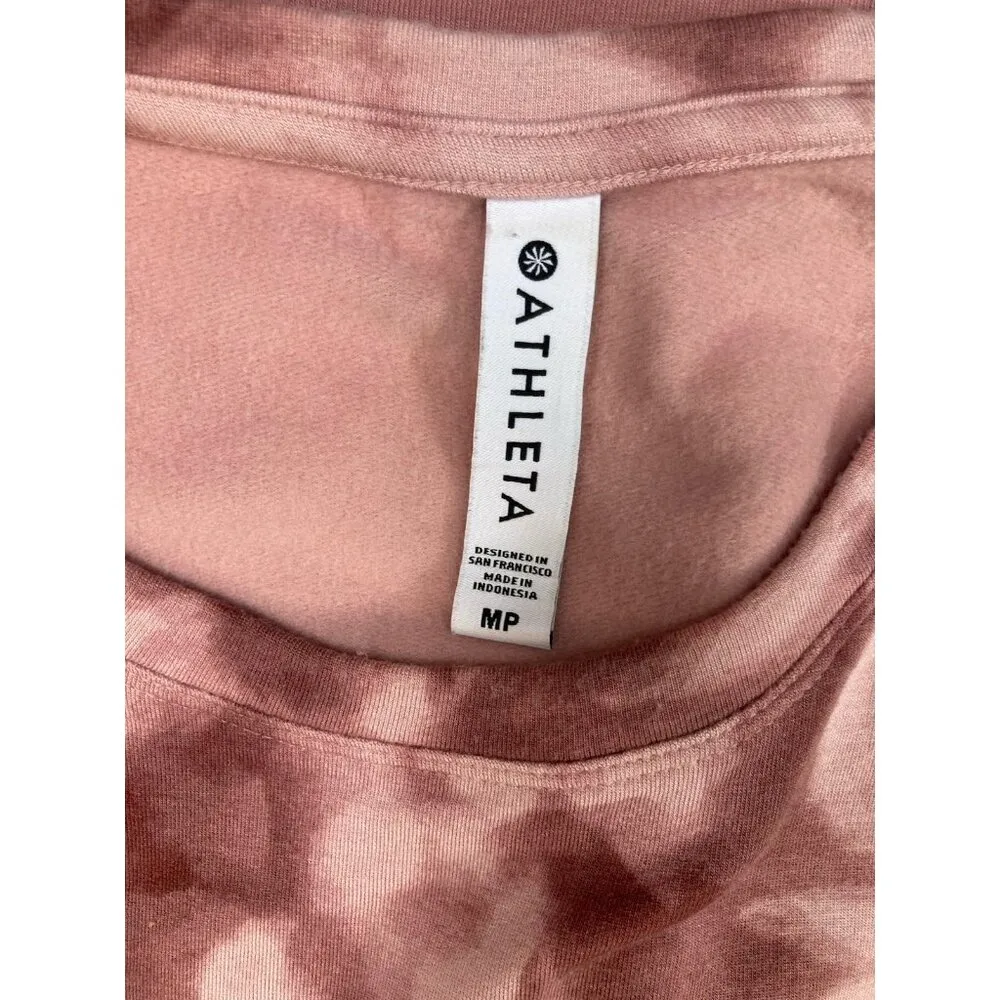 *Athleta Balanced Print Sweatshirt Womens MP Pink Floral Athleisure Yoga Running - Image 3